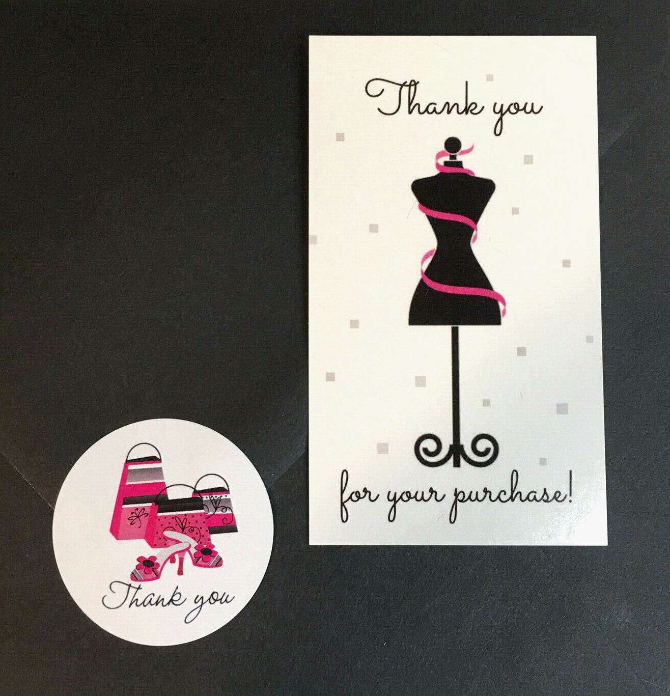 120x Business Thank You For Your Purchase Cards Stickers, Ladies Fashion