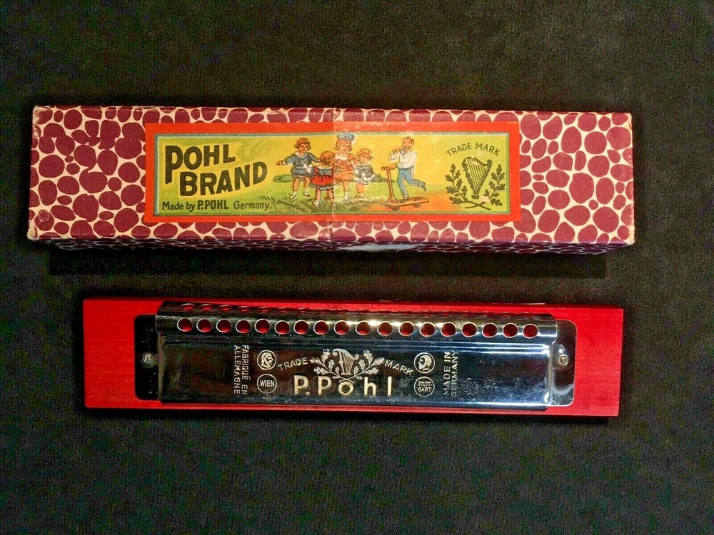 Vintage Pohl Brand Harmonica with Box Made in Germany
