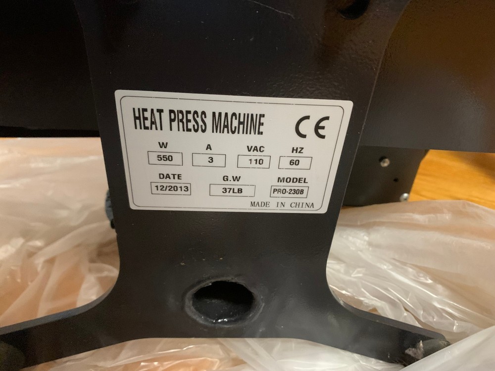 Heat Press Machine Model PRO-230B 9"X12" Swing Arm