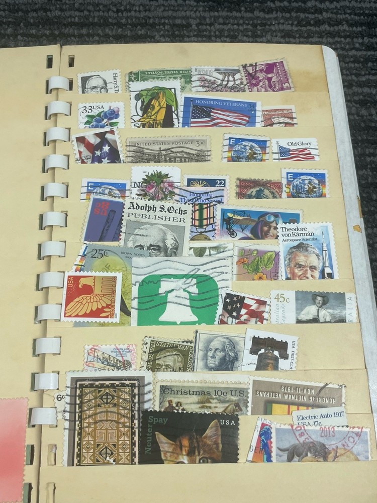 🔥 Vintage • Paragon Stamp Stock Book Lot USA All World Collection 8 Pages