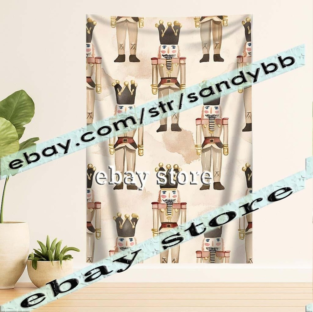 Tapestry Nutcracker Pattern Christmas Print 39X59 in