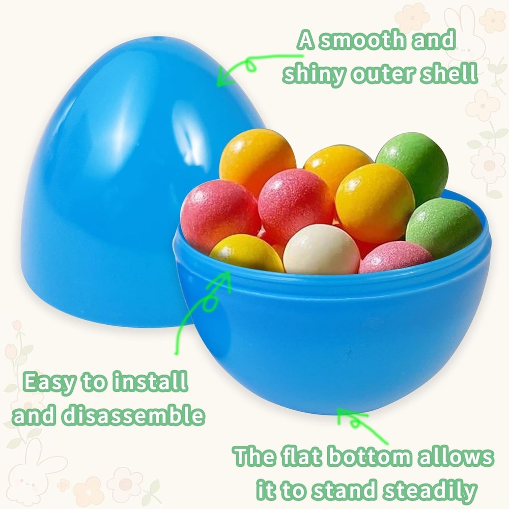 UOUYOO Empty plastic eggs 3.4 inch unfilled plastic Easter eggs for Easter Egg H