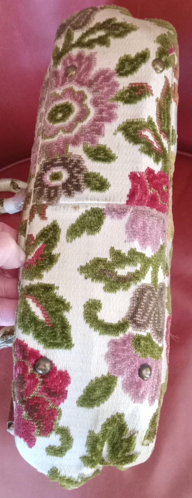 VTG MCM ETRA Fabric Textile Carpet Bag Metal Frame Handbag Floral Purse 50s-60s