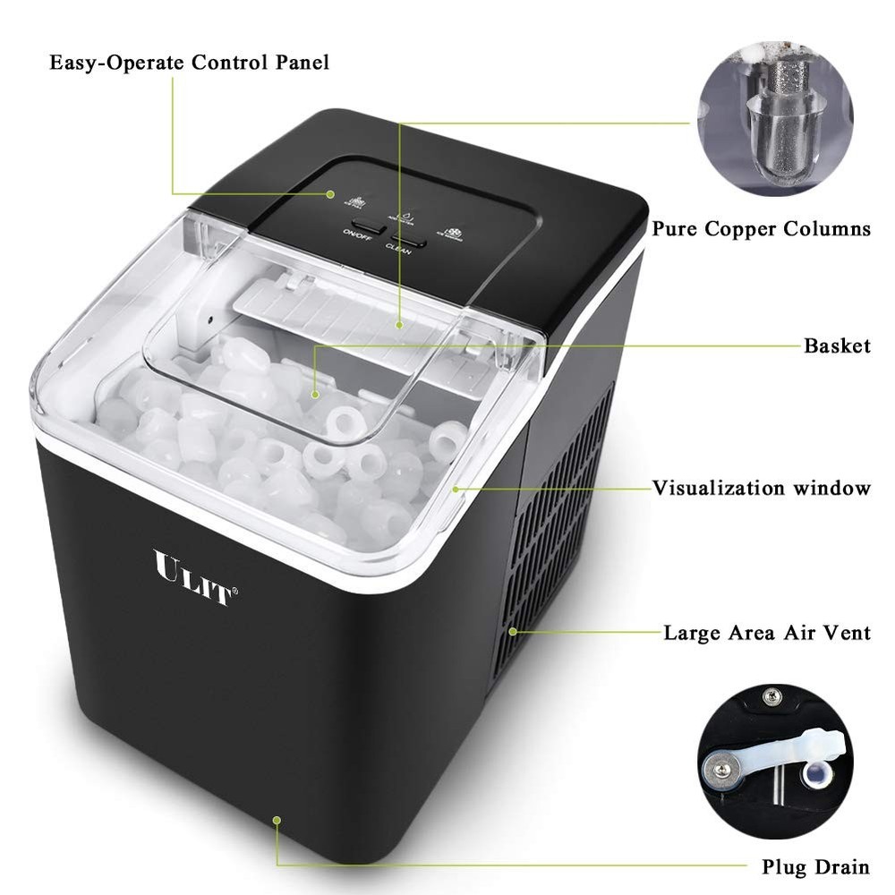 Portable Ice Maker,Ice Maker Machine for Countertop, Self-Cleaning Function I...