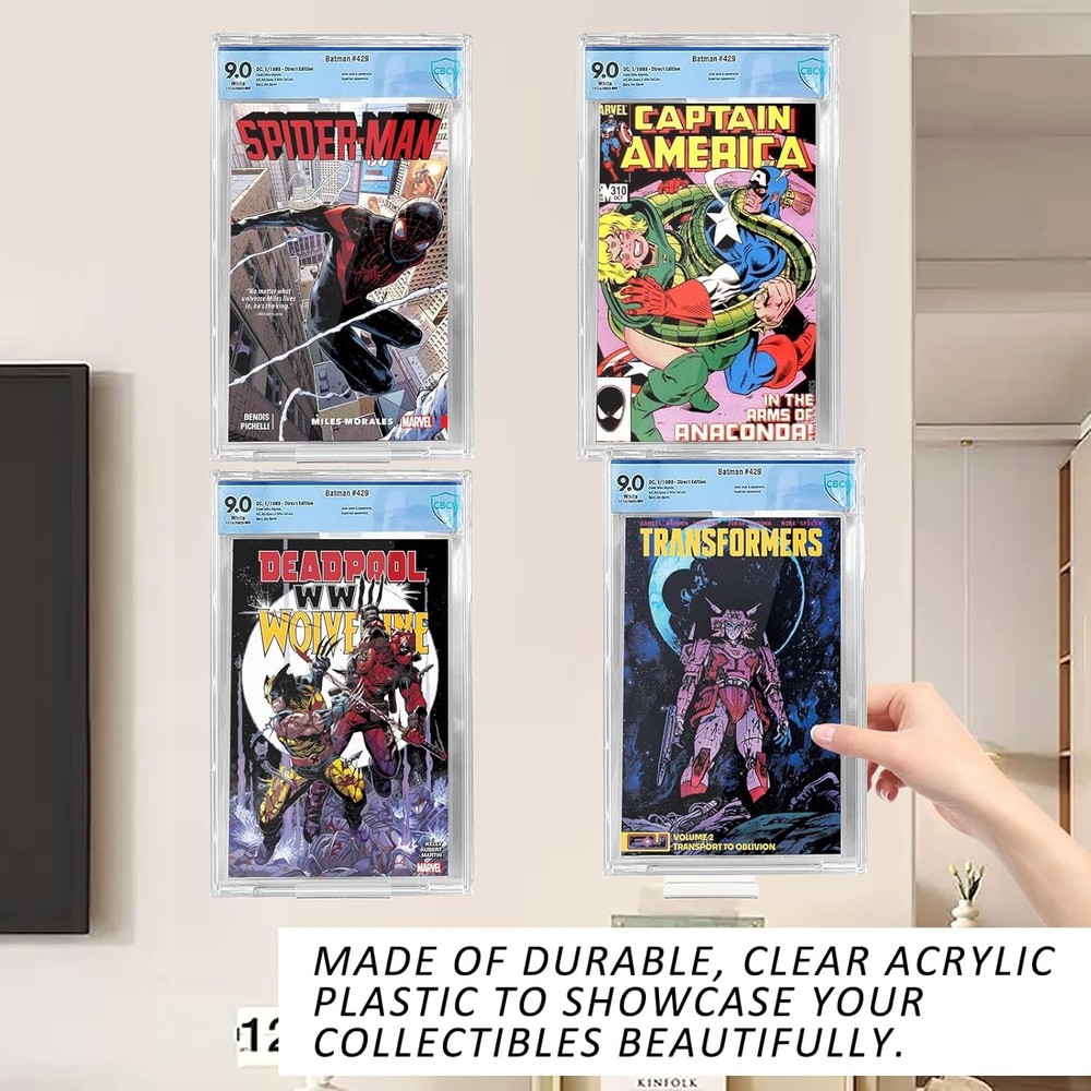 16 Transparent Floating Comic Book Display Stands Book Display Frames