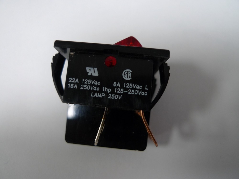 Switch Illuminated Toggle On/Off DPST Arrow 250VAC 16A 1HP