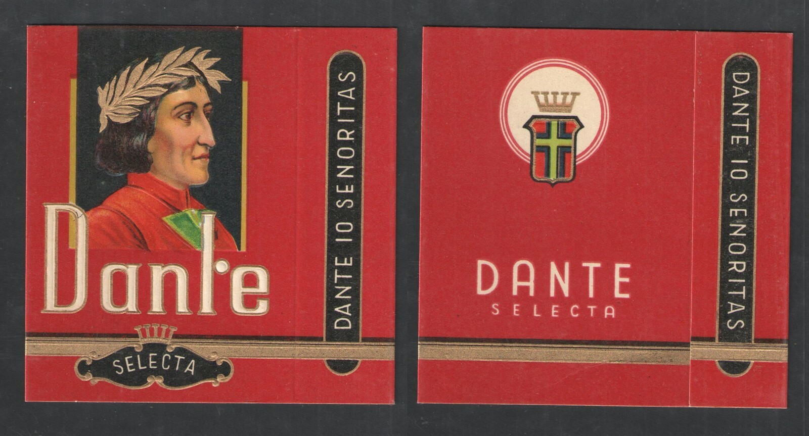 DANTE SELECTA 10 SENORITAS CIGARETTE TOBACCO BOX PACKAGE EUROPE { NOS }