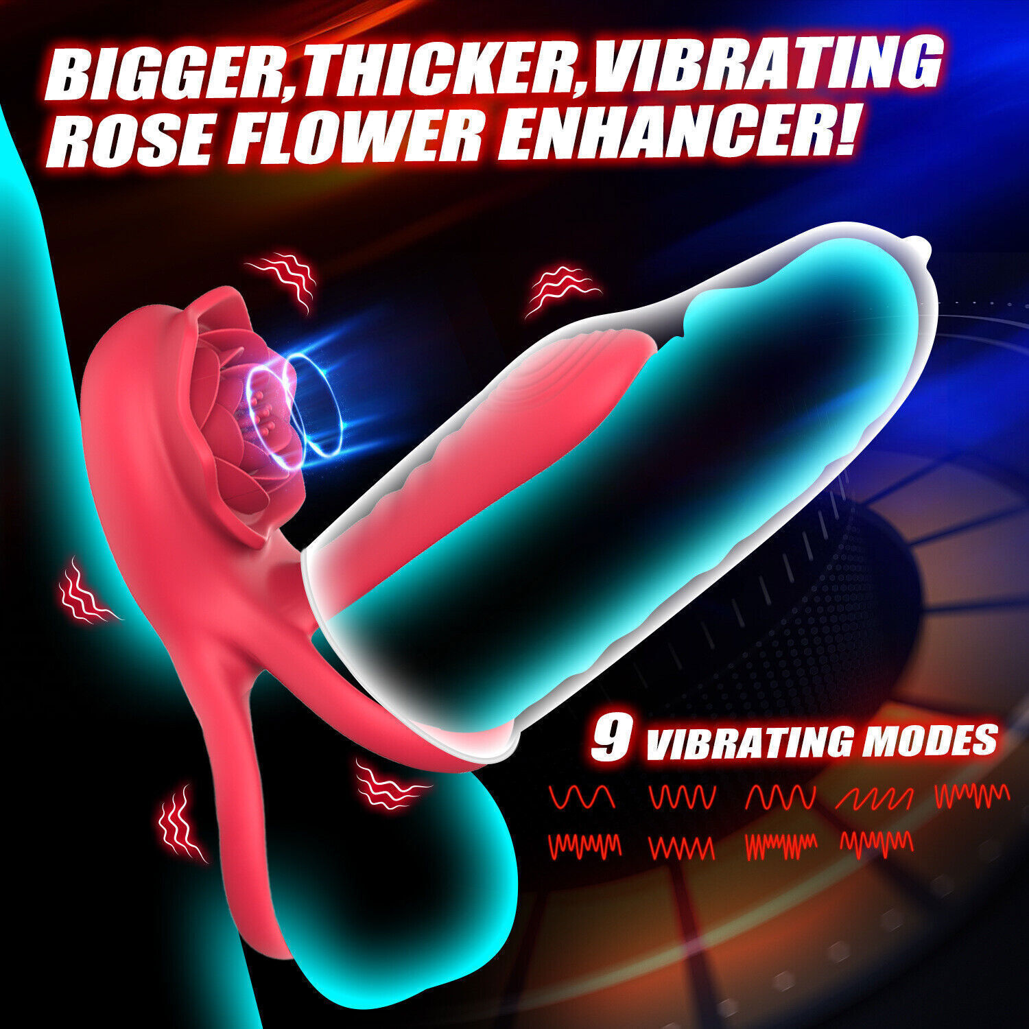 Penis Cock Ring Vibrator G-spot Dildo Massager Sex Toys For Women Men Couples