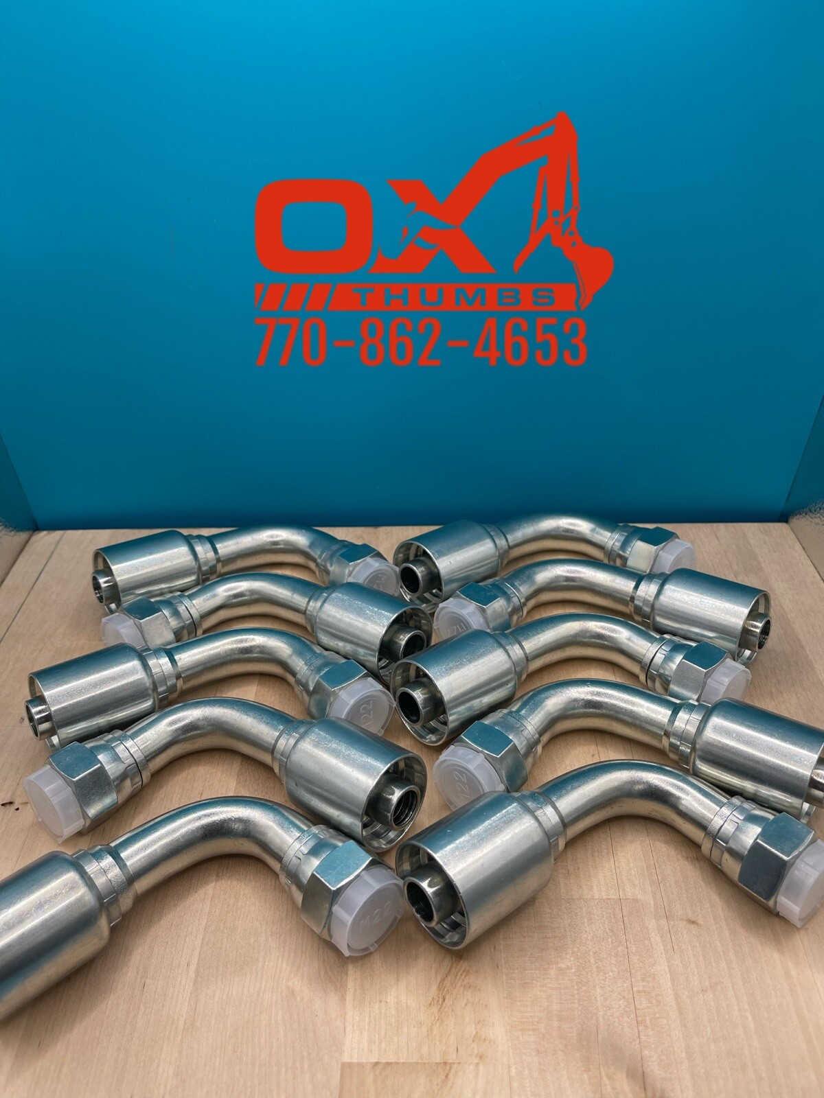 10 Parker Style 13943-10-10 Hydraulic Hose Crimp Fitting 5/8” Hose X 5/8 FJIC 90