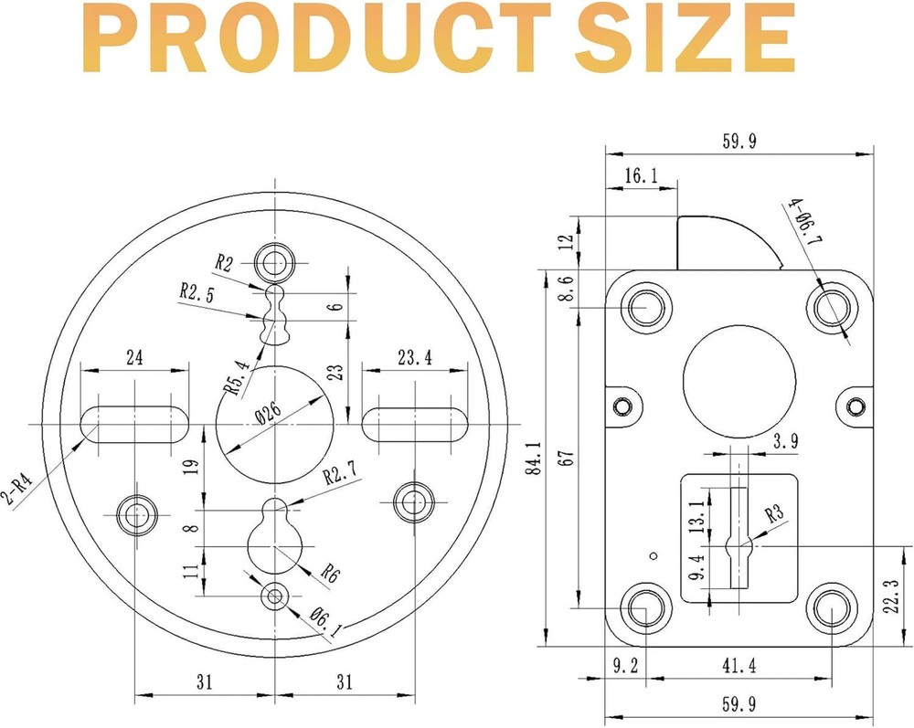 Ambition Safe Lock Replacement Lock Right Hand Swing Bolt With 2 Key