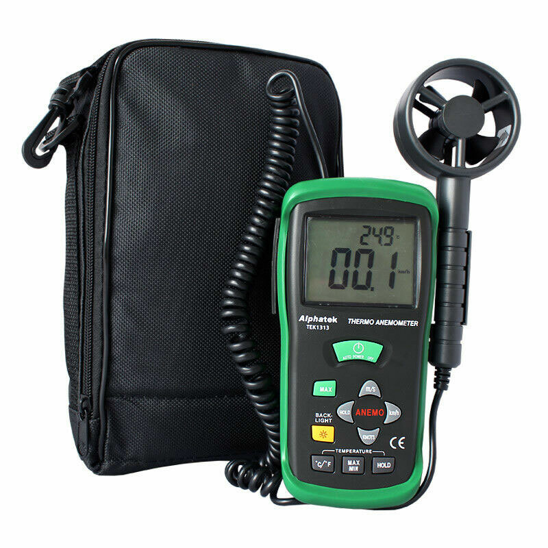 Alphatek TEK1313 Digital Air Flow HVAC Thermo-Anemometer
