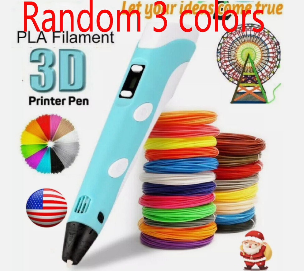 3D Printing Pen Set 3D Drawing Pen with Led Display 3 Color Filament Kid Gift