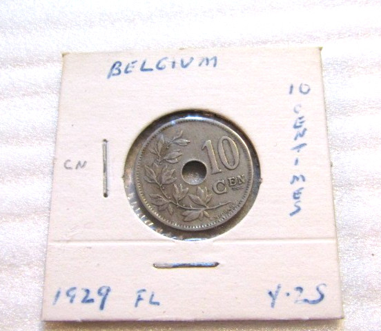 1929 Belgium 10 Centimes Coin