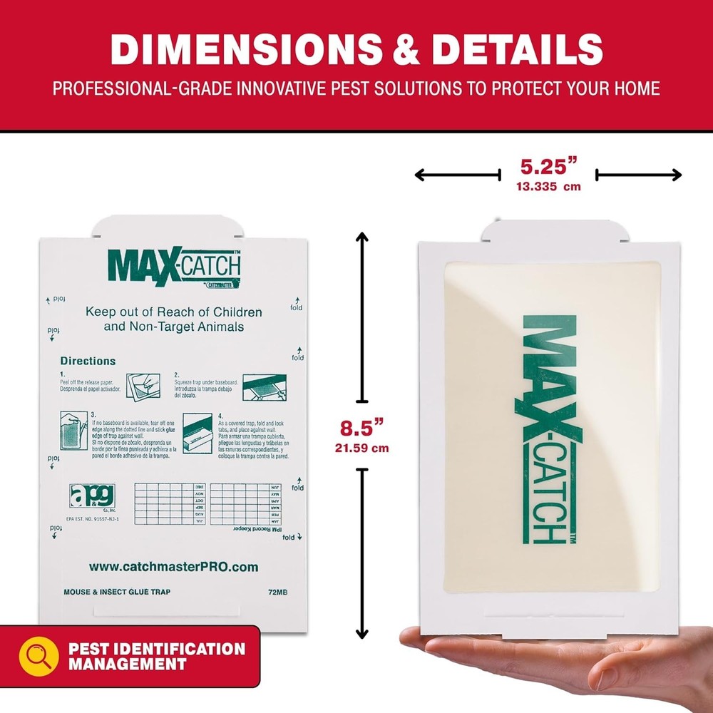 -Round Pest Control with Max-Catch 72pk Mouse Glue Traps - Bulk Efficiency