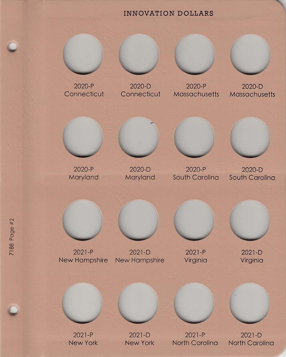 New Dansco Album For Innovation Dollar Coins P&D 2018-2032 Model 7188 Archival