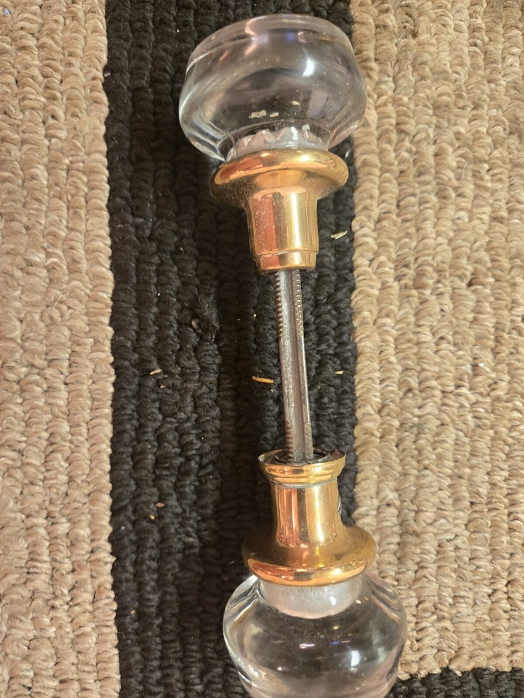 Antique Solid Glass Door Knobs And Brass Your Choice.