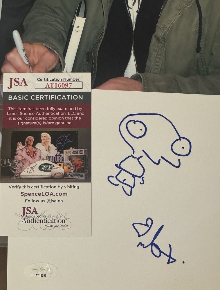 Moby Signed Autographed Sketch Approximately 5x7 , Jsa
