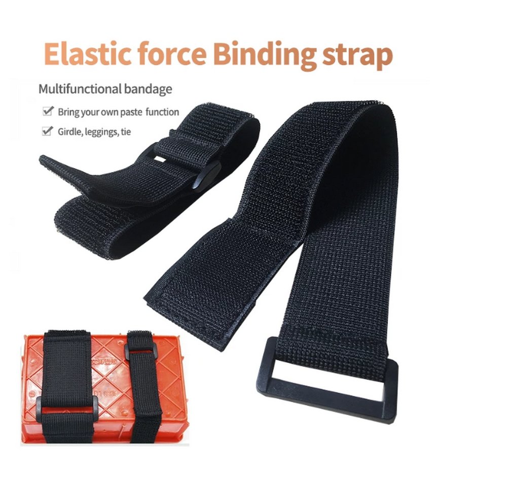 Hook and Loop Elastic Fastening Cable Strap Ties Black Nylon Choose your Size