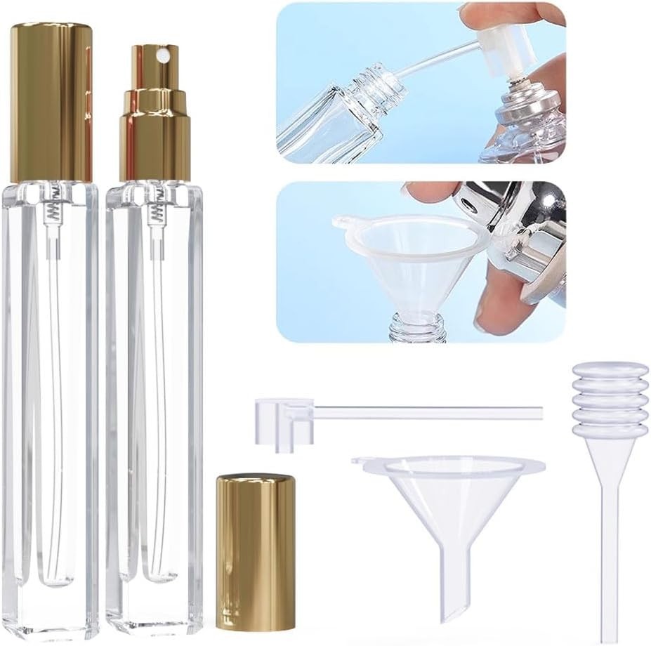 5PCS Cologne Atomizer Empty, 10ML Mini Perfume Bottles Refillable with Dispenser