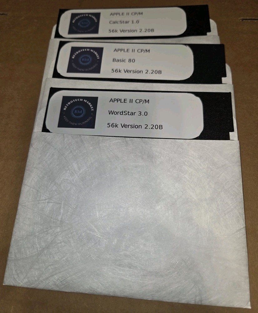 Apple II  CP/M 3 Application Disks  SuperCalc, Basic-80, Wordstar