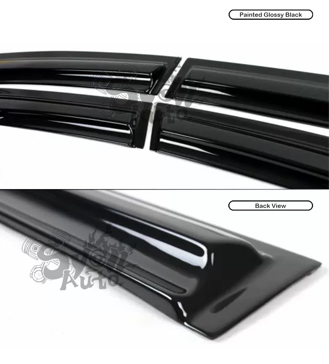 FITS 12-18 FORD FOCUS SEDAN & HATCH 3D WAVY MUGEN STYLE WINDOW VISOR RAIN GUARD