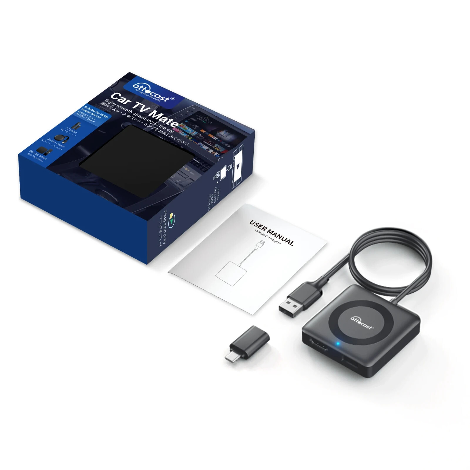 OTTOCAST Car TV Mate Pro HDMI Convertor Fire TV Stick Wireless Carplay Adapter