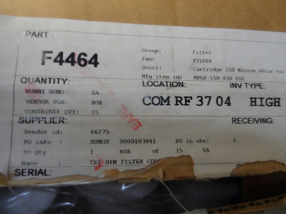 Polymicro Filter Cartridges CMMFGF15030 QTY 15 New