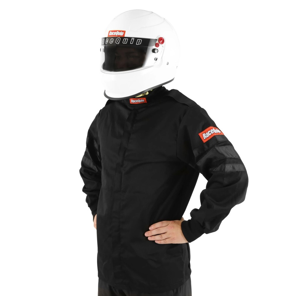 RaceQuip Single Layer Fire Suit Jacket Black - Medium Tall