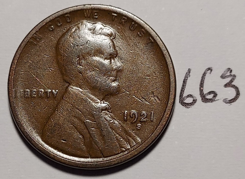 1921-S Lincoln Wheat Cent   #663