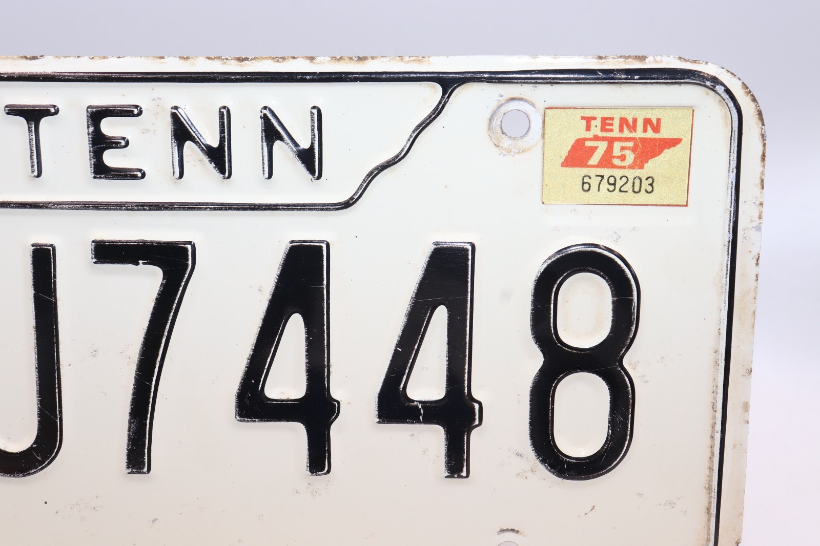 1971-1975 Tennessee License Plate Knox County " 3-J7448 "