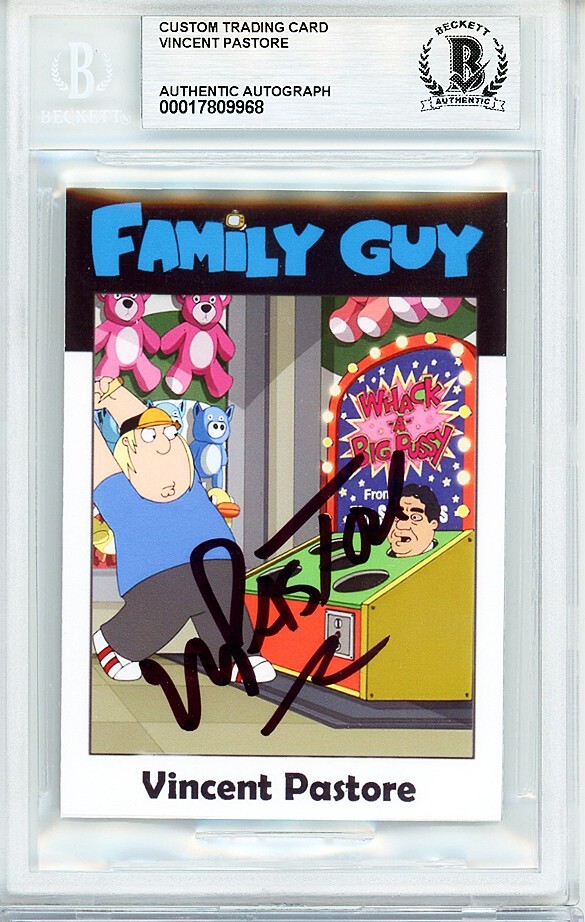 -SOPRANOS/FAMILY GUY- VINCENT PASTORE Beckett Signed/Autograph/Auto Cartoon Card