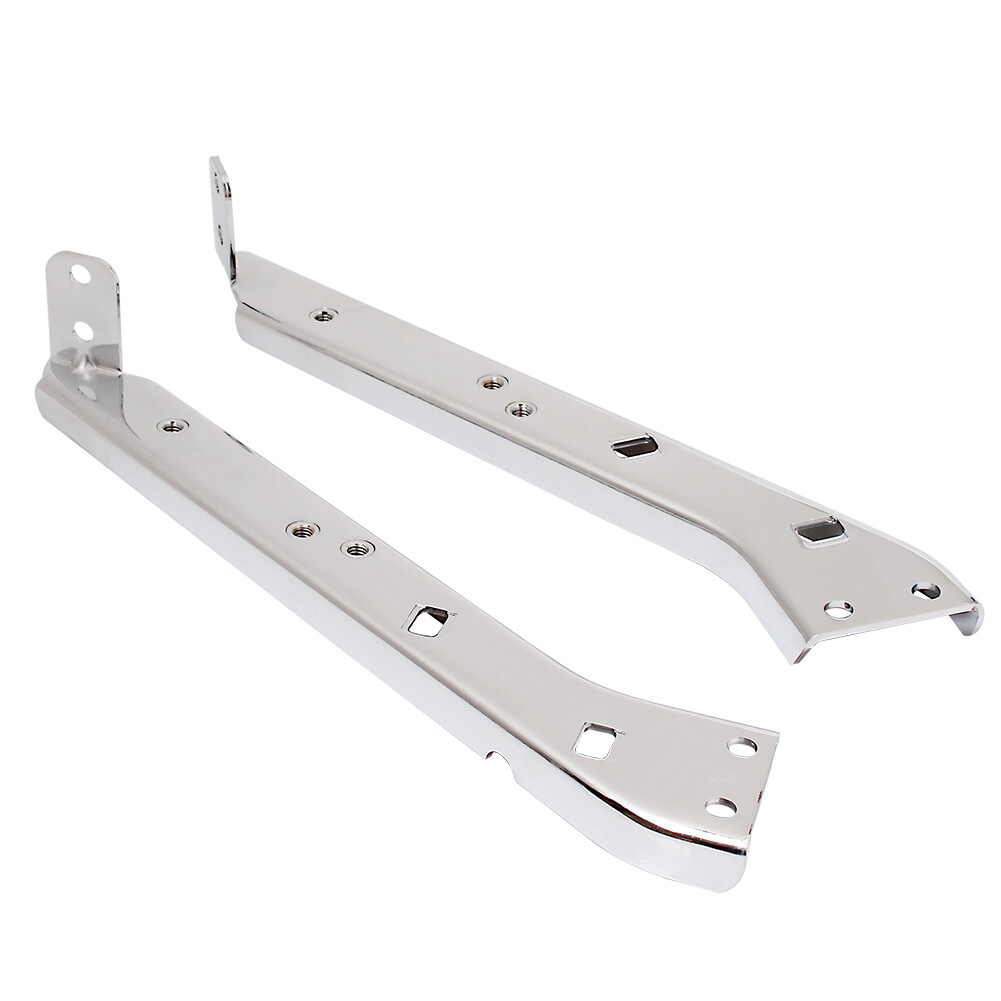 Pair Chrome Saddlebag Rail Support Brackets for Harley Touring FLT FLHT 85-08