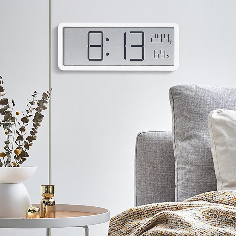 Digital LED Wall Clock Alarm Humidity Temperature Display Desktop Clock Large