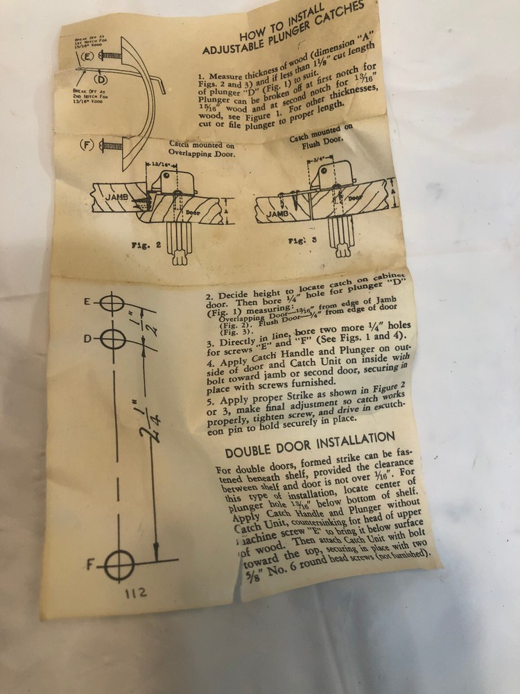 Vintage Chrome Cabinet Door Push Button Latch Pull 2 Black Lines