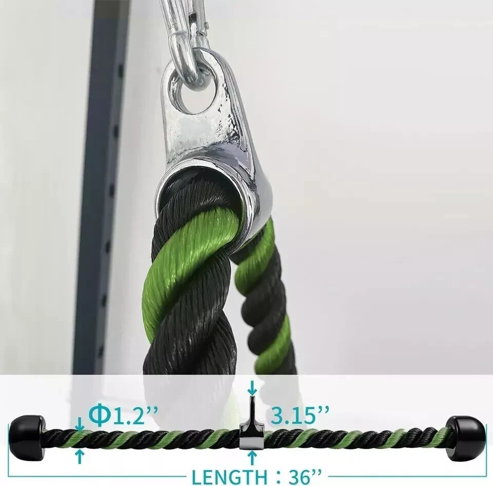 Long Tricep Rope 36'' Cable Attachment LAT Pull Down Attachments Home Gym Equip