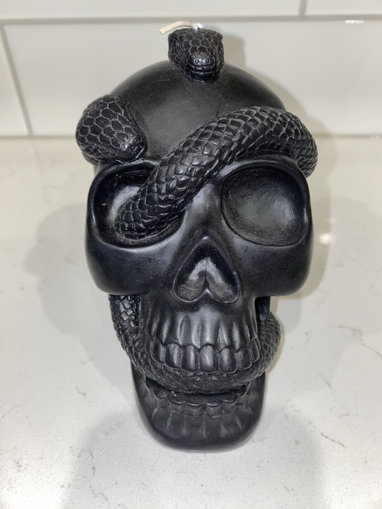 Skull Snake Candle