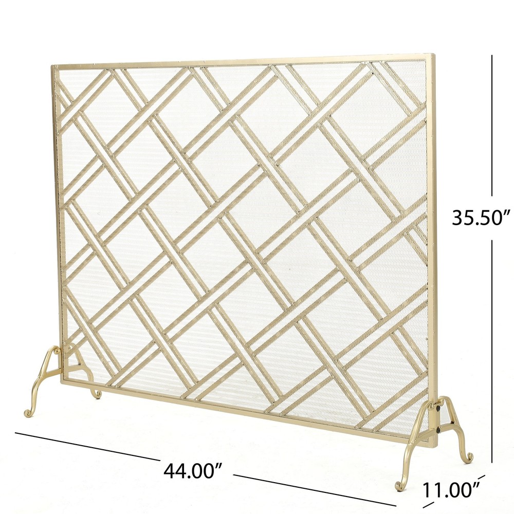 Christopher Knight Home Josette Single Panel Iron Fireplace Screen, Gold