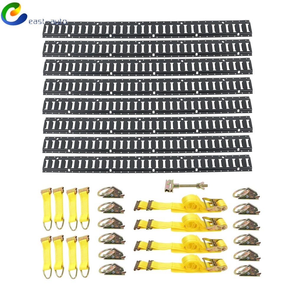 Metal Black 33 Pack 60" E Track Rail Sections With Mounting Hardware For Trucks