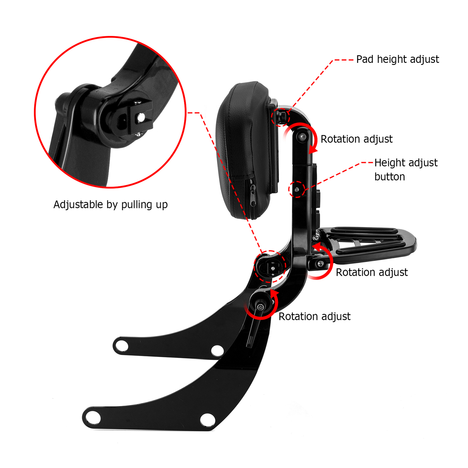 Multi-Purpose Backrest Sissy Bar For Harley Low Rider FXLR Sport Glide 2018-2024