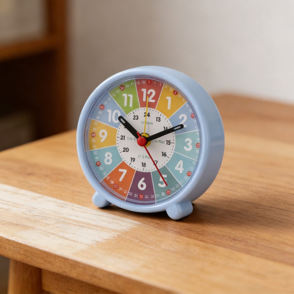 Colorful Learning Clock with Quiet Movement for Teaching Time Effectively