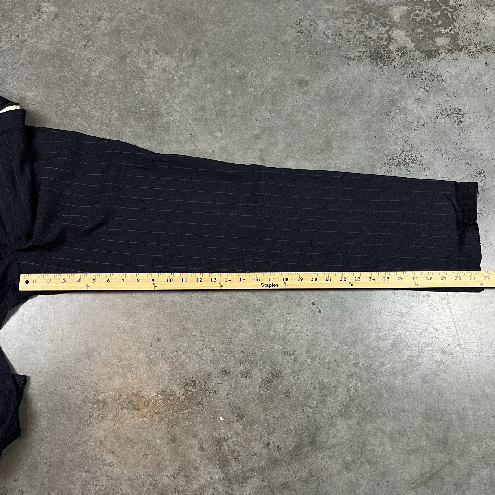 Vintage Wool Blend Pants Mens 32x32 Blue Flaws Distressed Preppy Stripes Preowne