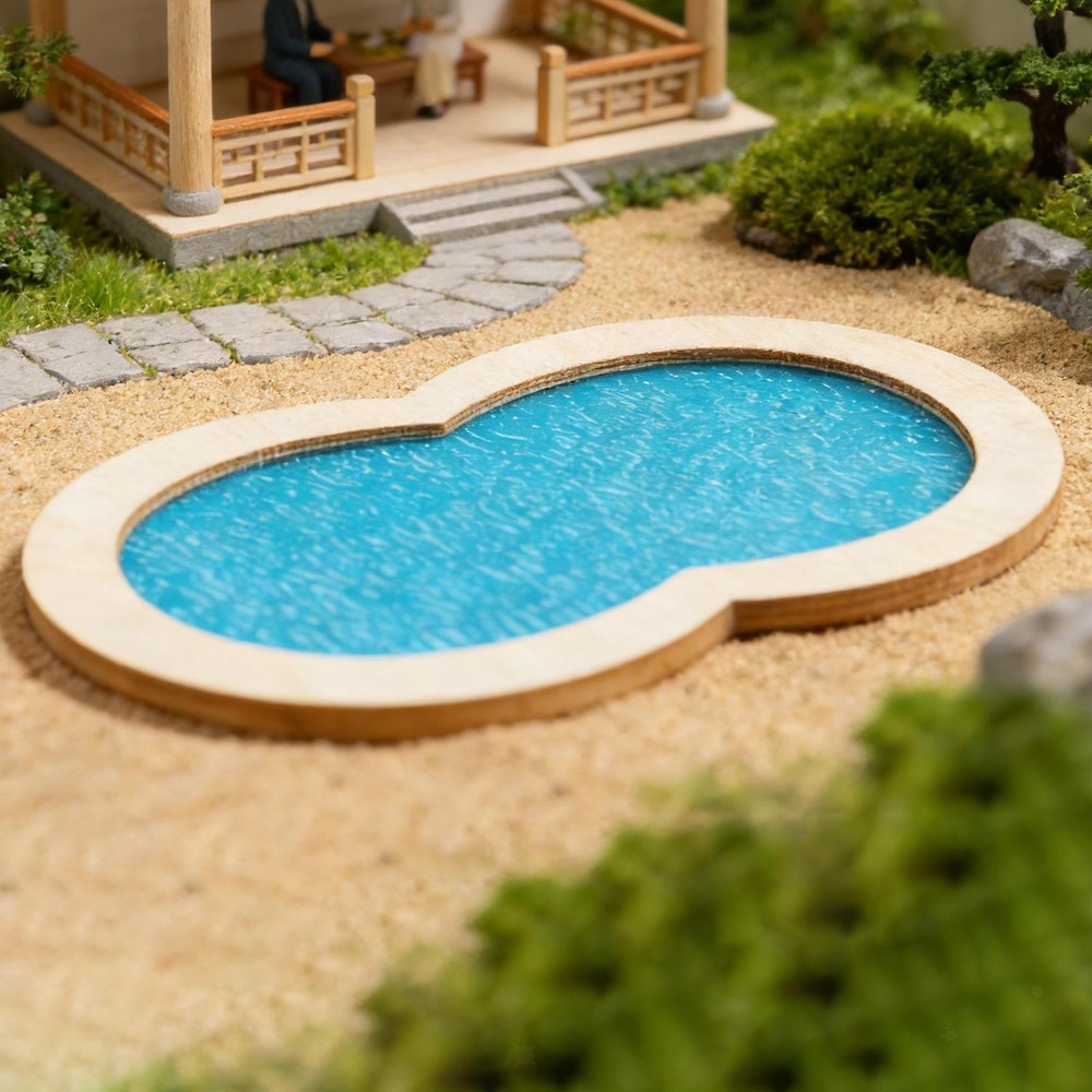 Pool Model Miniature Scene Model Creative Paintable DIY Sand