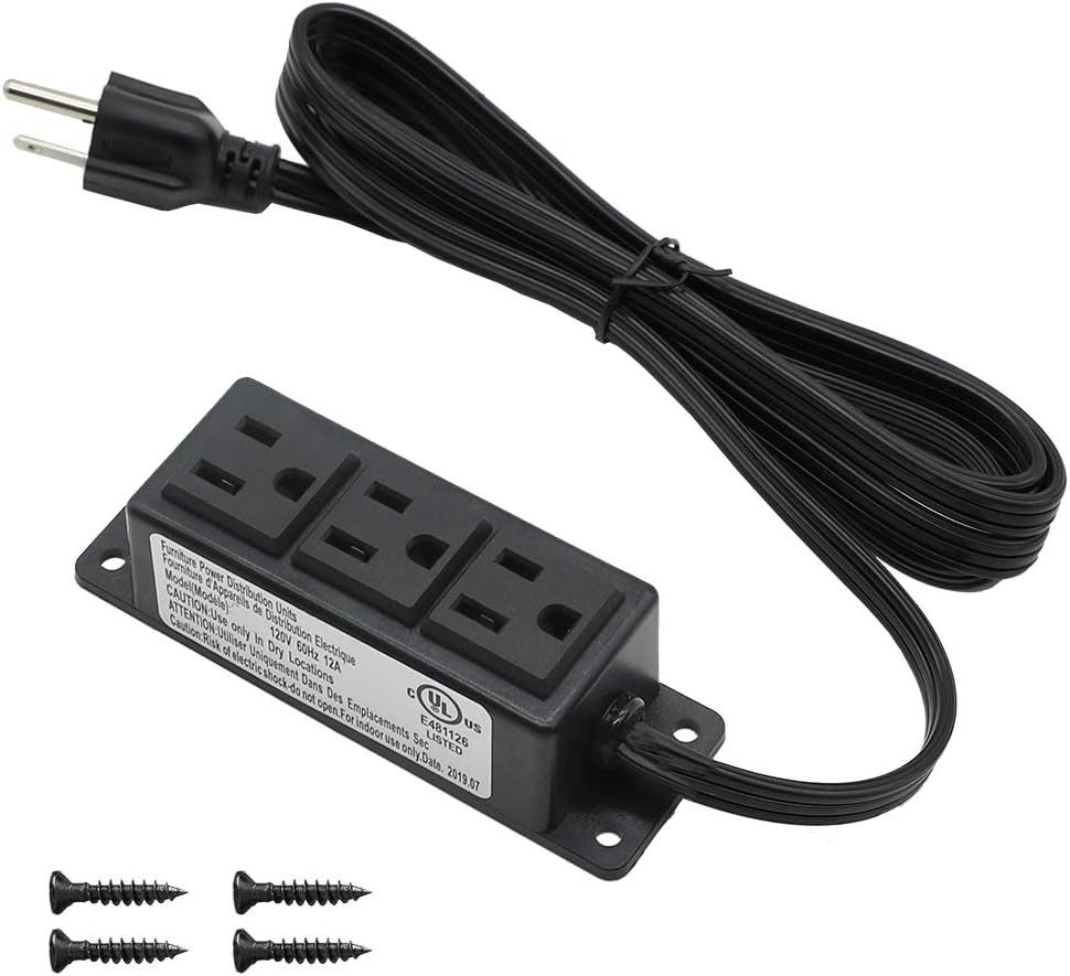 Surface Mounted Power Strip 3 Ac Grounded Outlets Mountable Power Strip