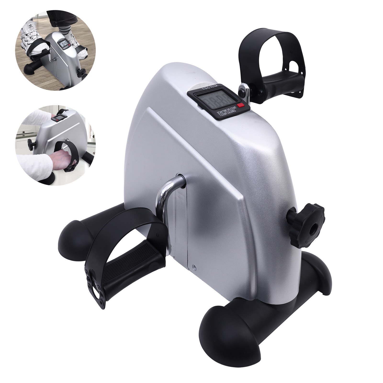 Portable Mini Cycle Bike Foot Pedal Exercise Machine Arm Leg Recovery Peddle US