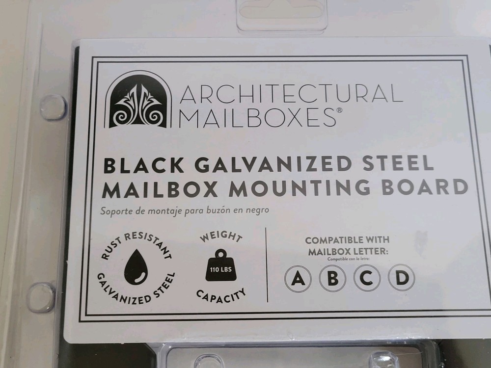Architectural Mailboxes Black Galvanized Steel Mailbox Mounting Board & Bracket