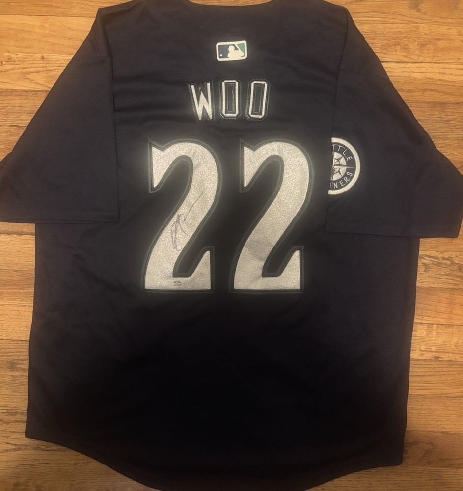 Bryan Woo Signed Autographed Seattle Mariners Jersey PSA/DNA COA