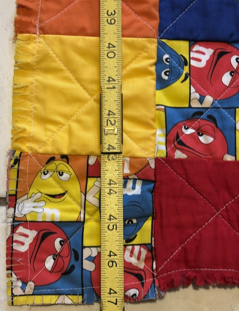 Quilted Lap Blanket Throw Hand Made Patchwork Quilt 47 X 44" Multi Color M&M's