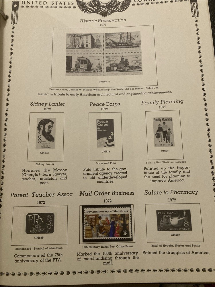 The American Commemorative Stamp Album 1893-1973 Few Stamps Minkus Blumenthal