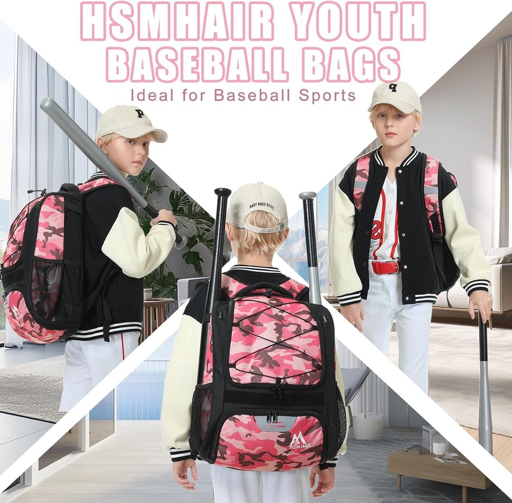 Baseball Bag-Baseball Backpack Holder for Baseball, Large Main Compartment,So...