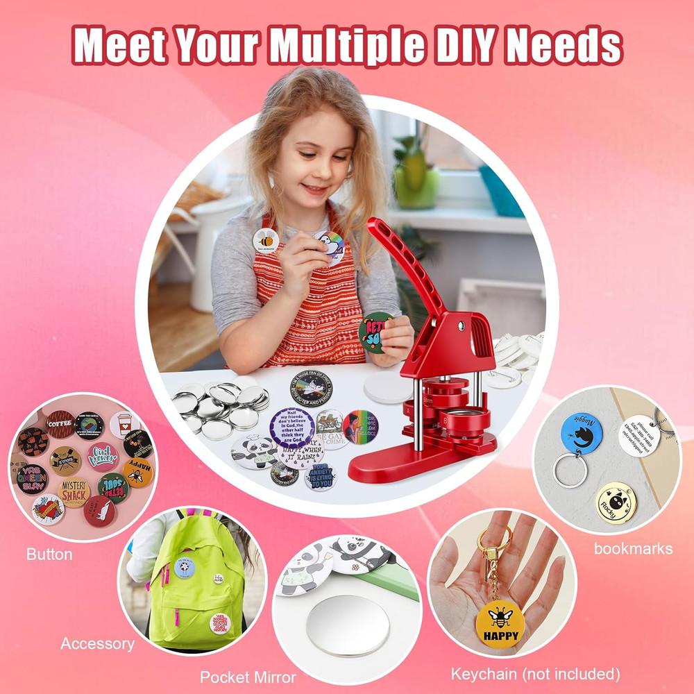 200 Sets 25Mm Button Maker Supplies for Button Maker Machine 25Mm, Includes Blan